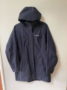 Marmot Women's Dark black GORETEX Hooded Waterproof Shell Jacket